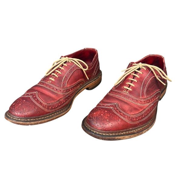 Allen Edmonds Neumok Red Distressed Wide Brogue Dress Shoes Size 7 E main image 5